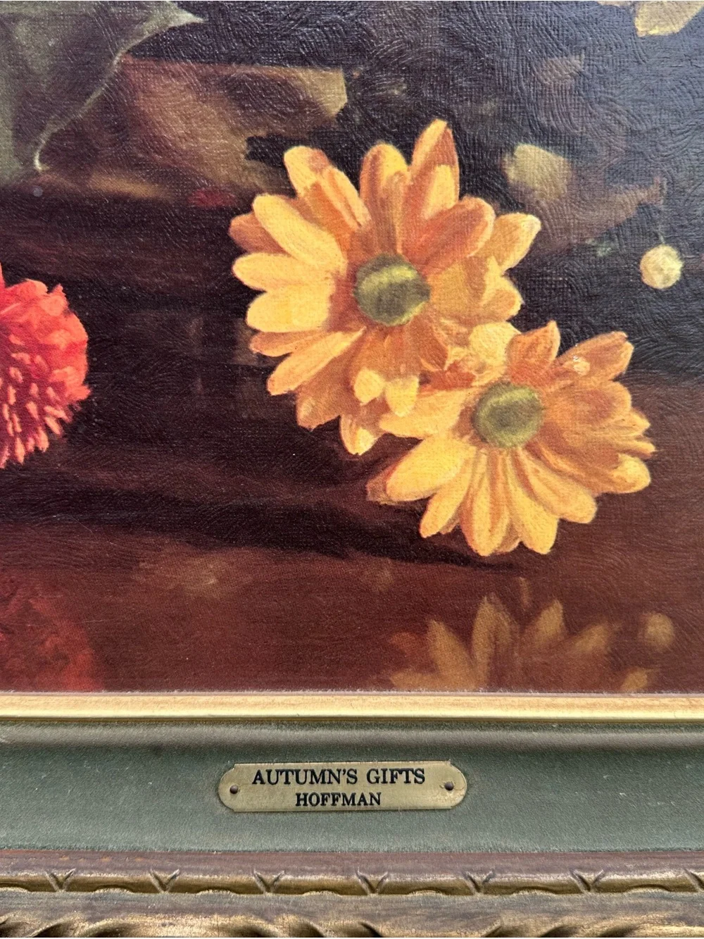 Large Vintage Framed Floral Wall Art – 